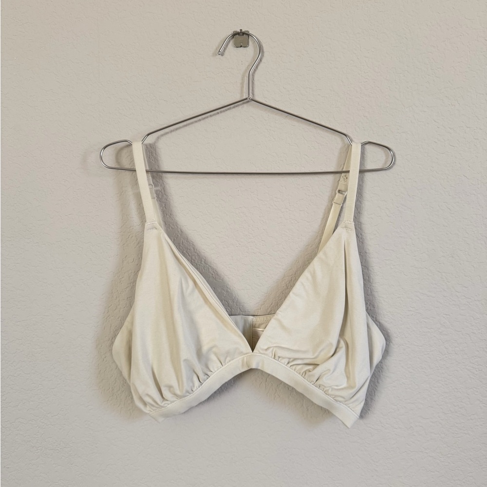 SKIMS Cotton Jersey Triangle Bralette in Bone 4X NWT